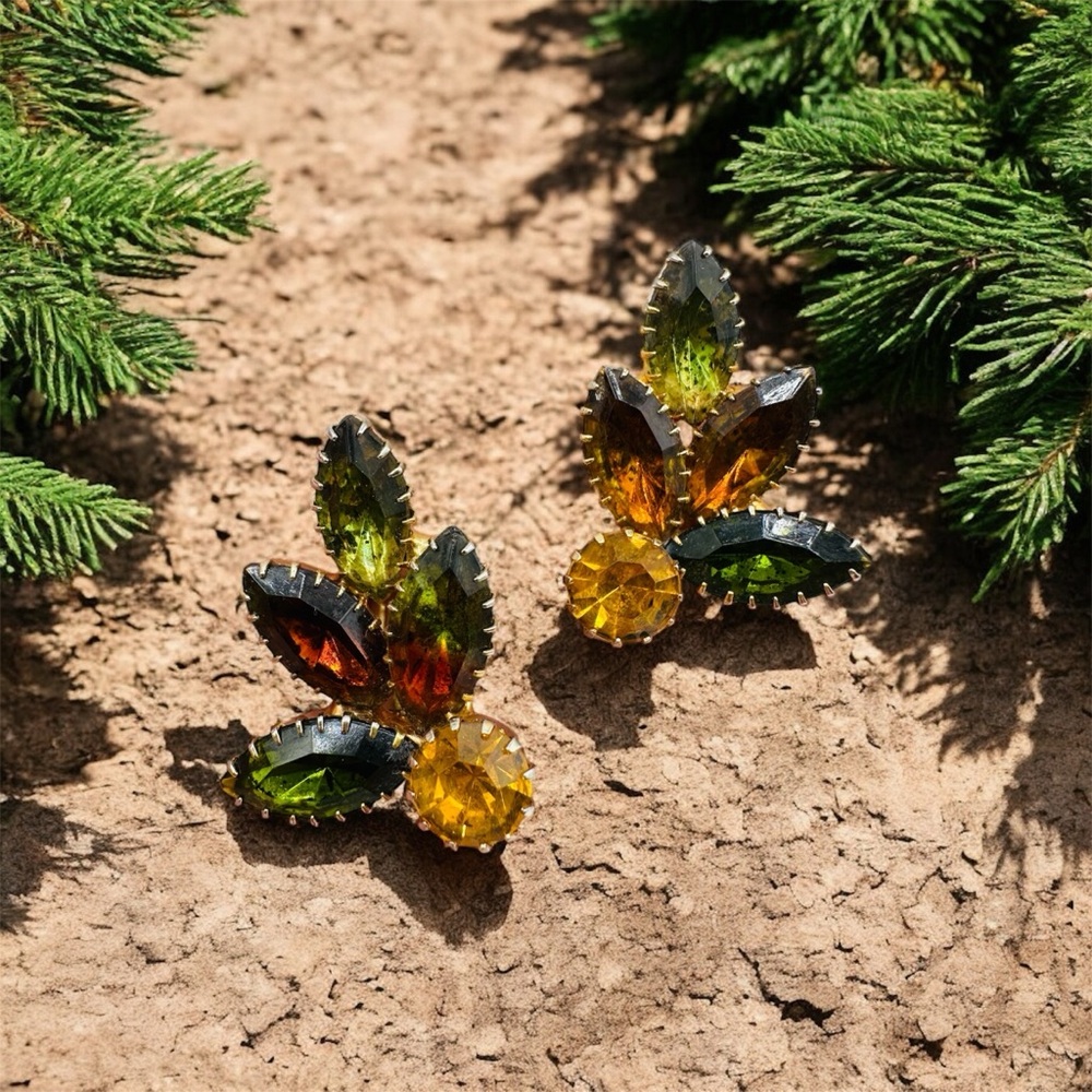 Vintage Juliana D & E Fall Leaves Clip Earrings